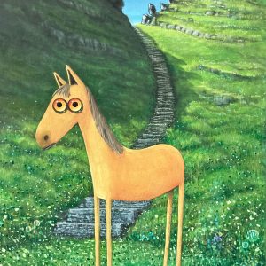 The golden horse of Skellig Michael, protector of the steps