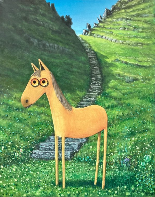 The golden horse of Skellig Michael, protector of the steps
